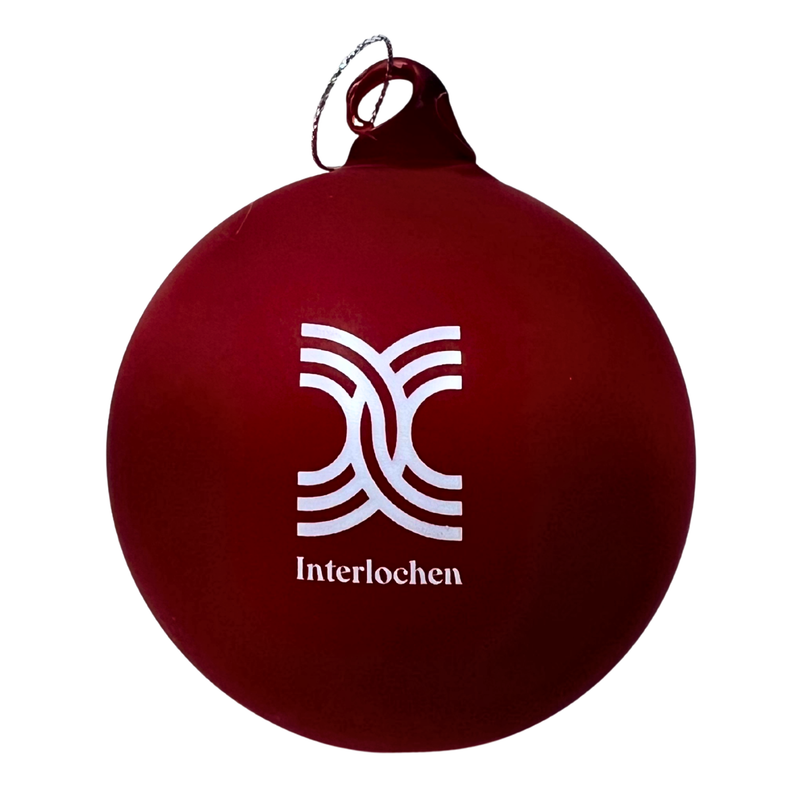 Interlochen Logo hand Blown Glass Ornament
