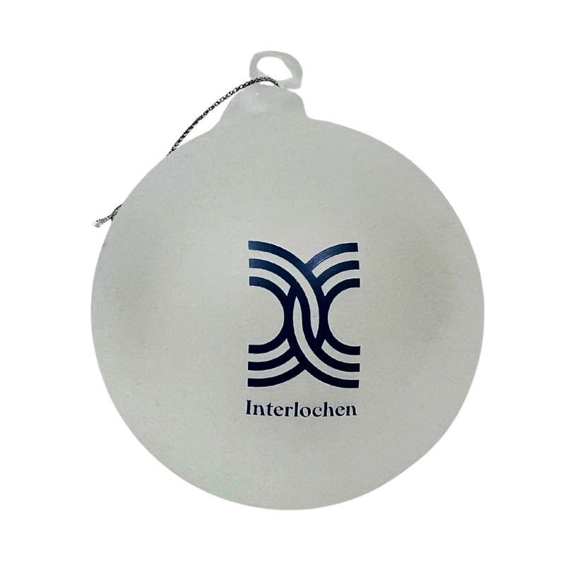 Interlochen Logo hand Blown Glass Ornament