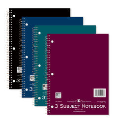 Roaring Spring 3 Subject Wirebound Notebook Ast Color