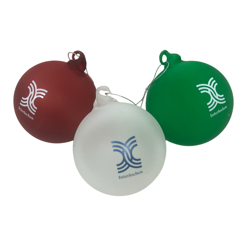 Interlochen Logo hand Blown Glass Ornament