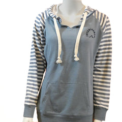 Love You to the Lakes Striped Chalk Fleece Hoodie