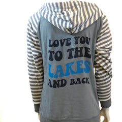 Love You to the Lakes Striped Chalk Fleece Hoodie