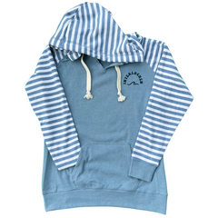 Love You to the Lakes Striped Chalk Fleece Hoodie