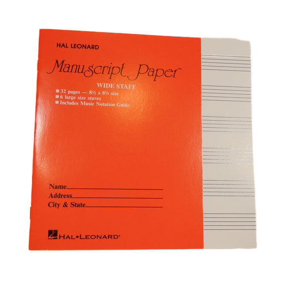 Hal Leonard Manuscript Paper Wide Staff 8.5 x 8.5 Red