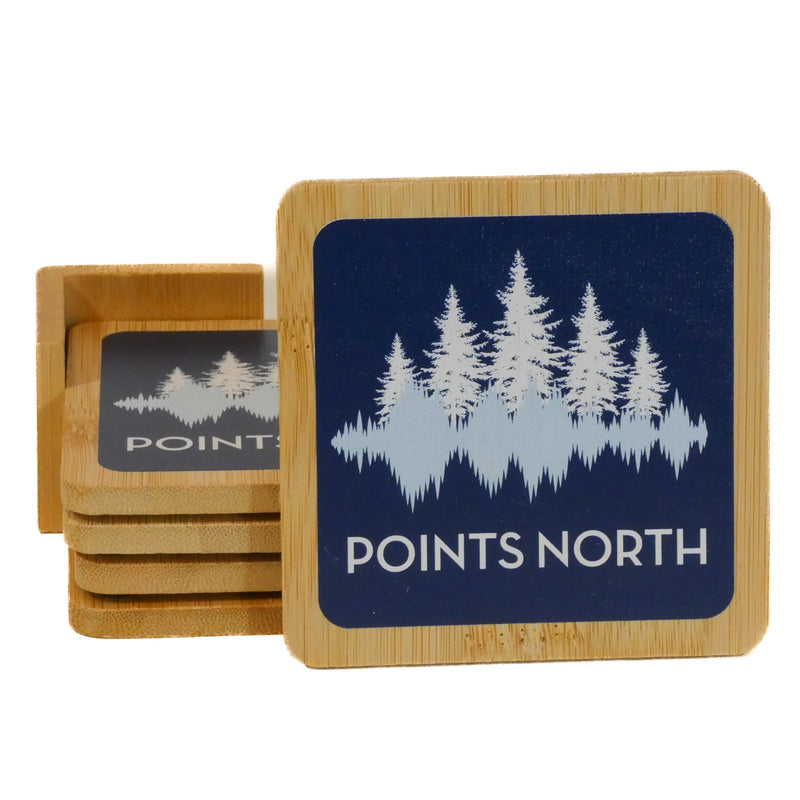 IPR Points North Bamboo Coasters (Set of 4)