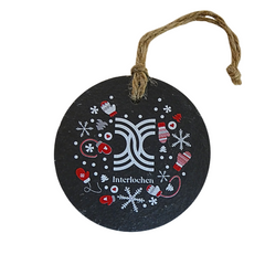 Interlochen Winter Slate Circle Ornament