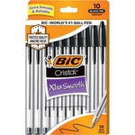 BIC Cristal Xtra Smooth Medium Black Ballpoint Pen 10pk