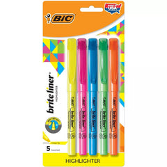 BIC Brite Liner ASSTD Chisel Tip Highlighter 5pk