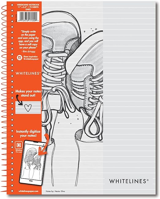 Whitelines 11 x 8.5" Lined Wirebound Notebook