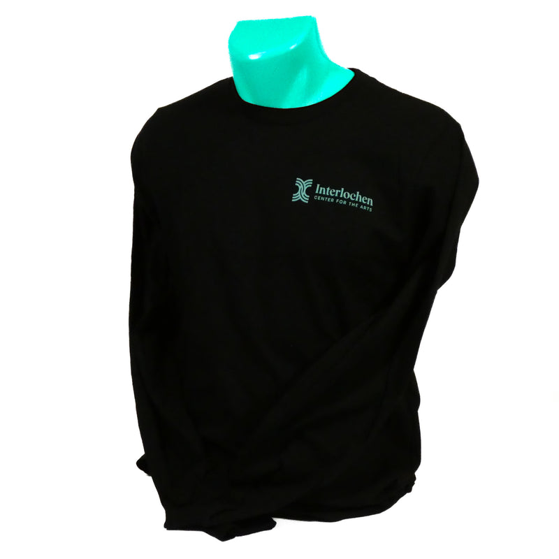 Bella + Canvas Black Long Sleeve Tee Green Lake Logo