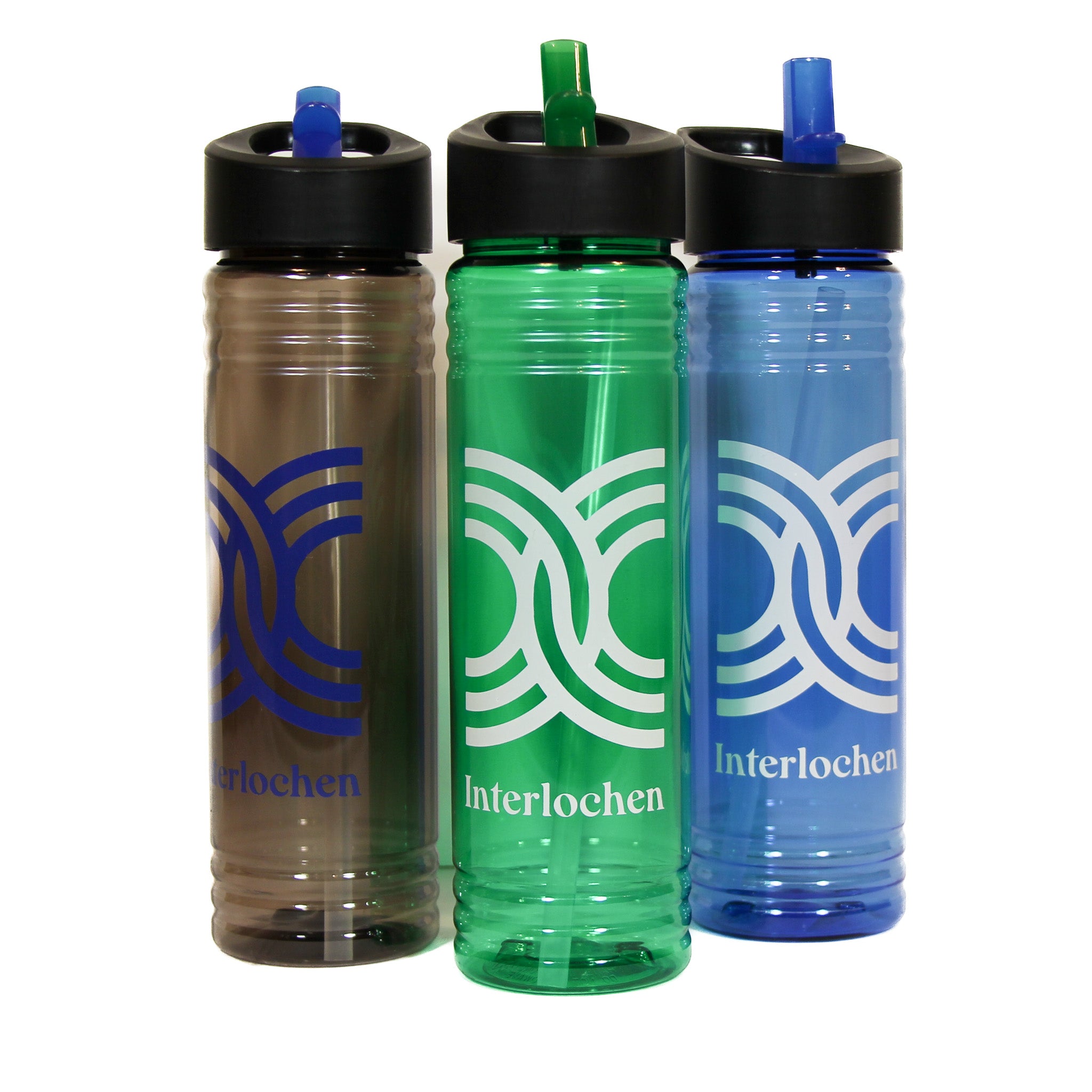Clear Impact Halcyon Water Bottle with Two-Tone Flip Straw - 24 oz.